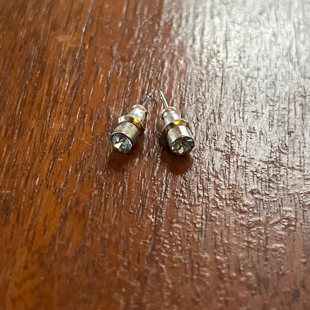Blue gem stud earrings
